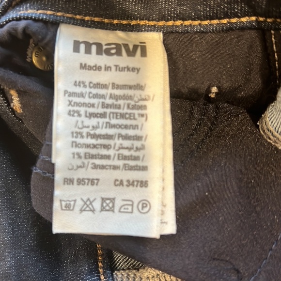 Mavi Dark Denim Alexa Mid Rise Skinny - Picture 3 of 6